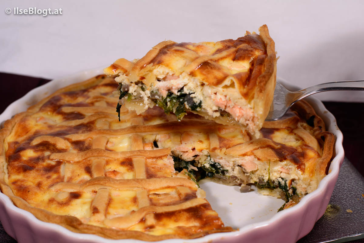 Spinat-Lachs Quiche - Ilse Blogt